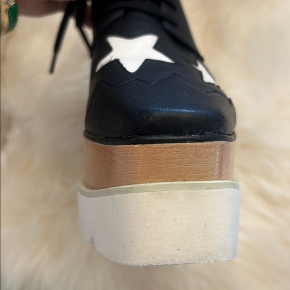 Stella McCartney Black White Star Vegan Elyse Platform Derby Shoes, Size 35 - Picture 5 of 16